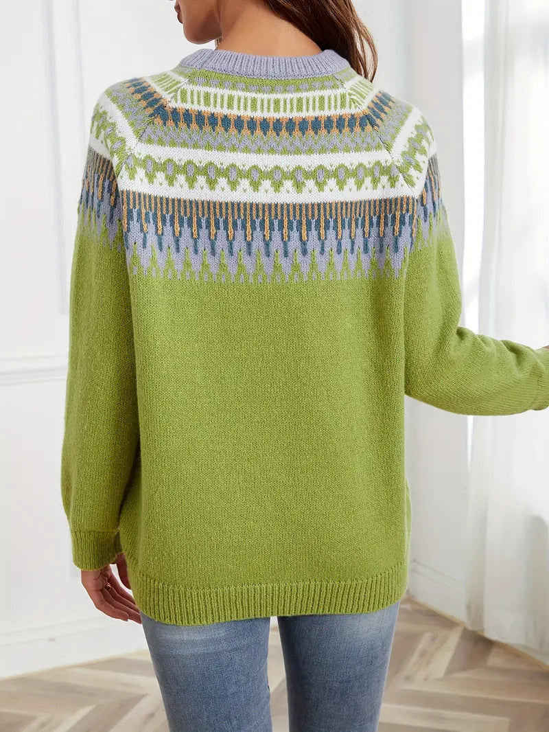 Pullover mit geometrischem Muster Retro